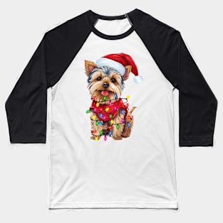 Christmas Yorkshire Terrier Baseball T-Shirt